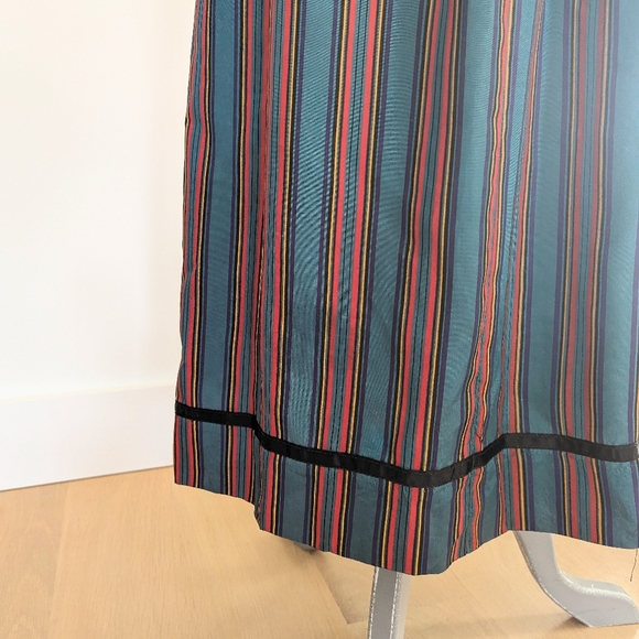 70's Lanz Original Striped Green Fit and Flare Vintage Dress - Picture 6 of 7